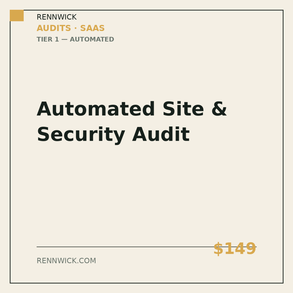 Automated site and security audit, hosted store: product image