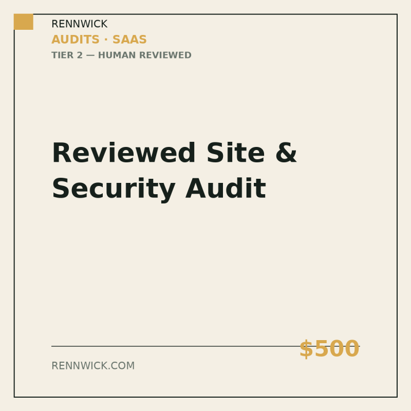 Reviewed site and security audit, hosted store: product image