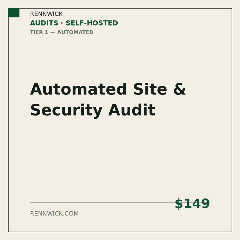 Automated site and security audit, own server: product image