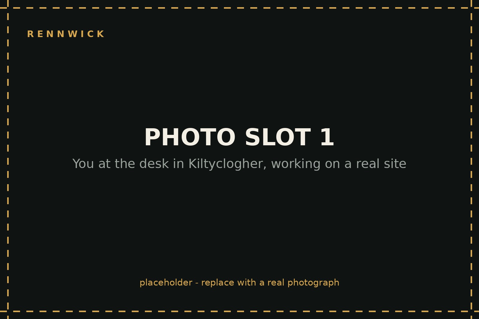 Placeholder: photo of the Rennwick studio desk in Kiltyclogher