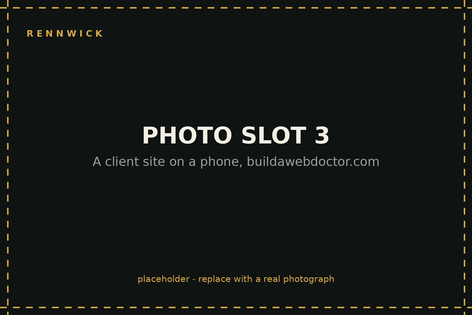 Placeholder: photo of a client site on a phone
