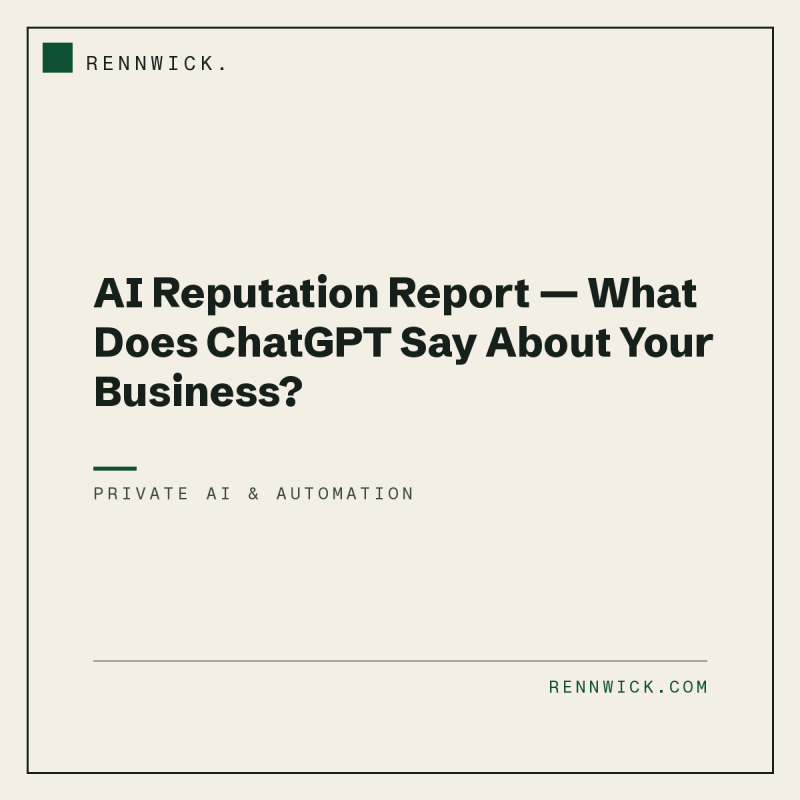 AI reputation report showing what AI assistants say about a business