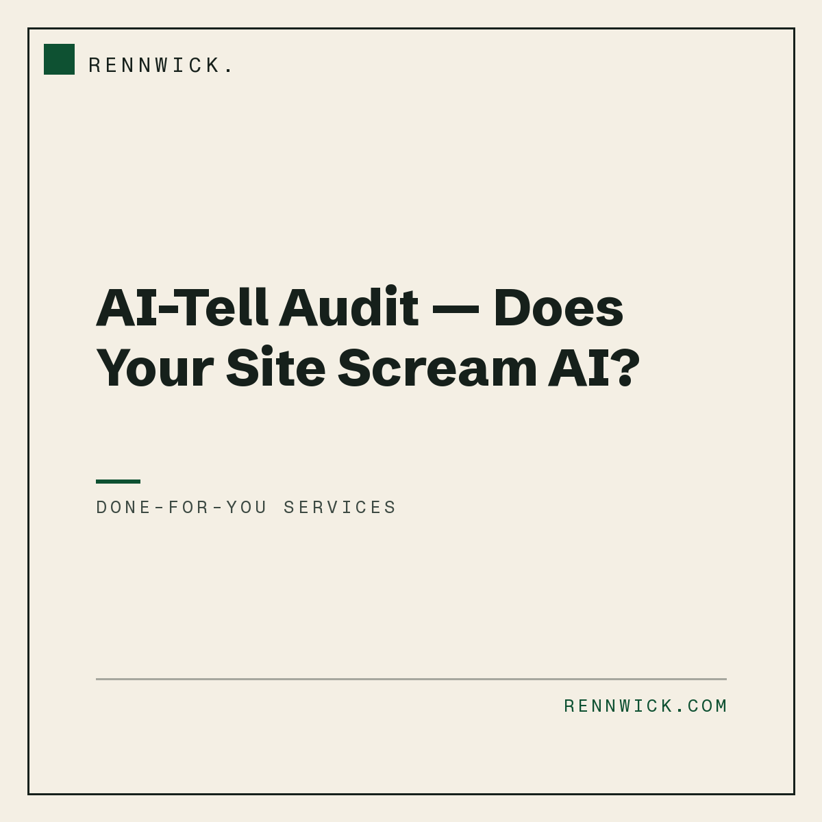 AI-tell audit: written report cover