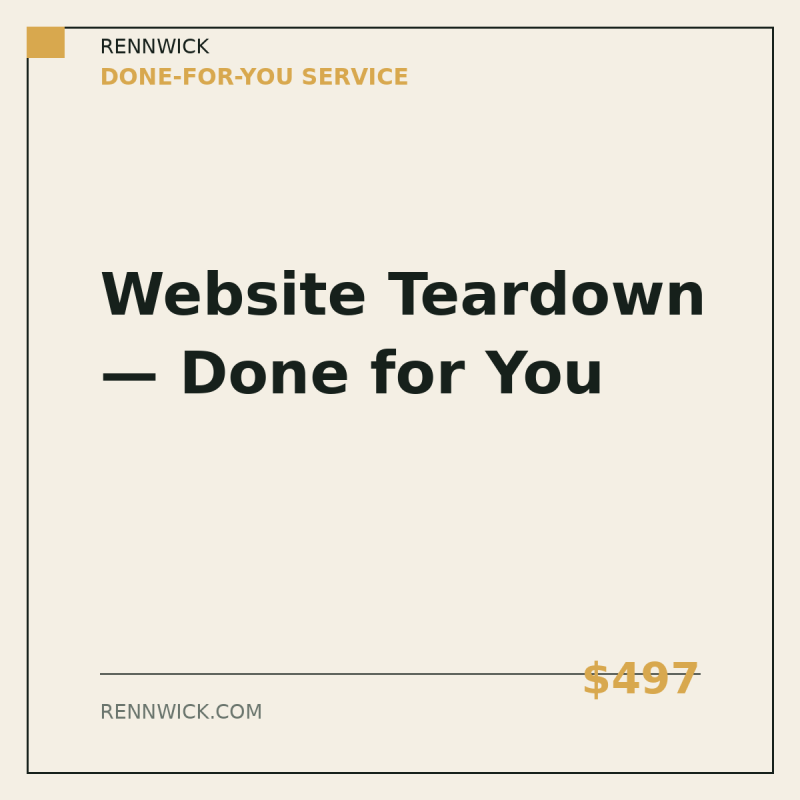 Website teardown, done for you: product image