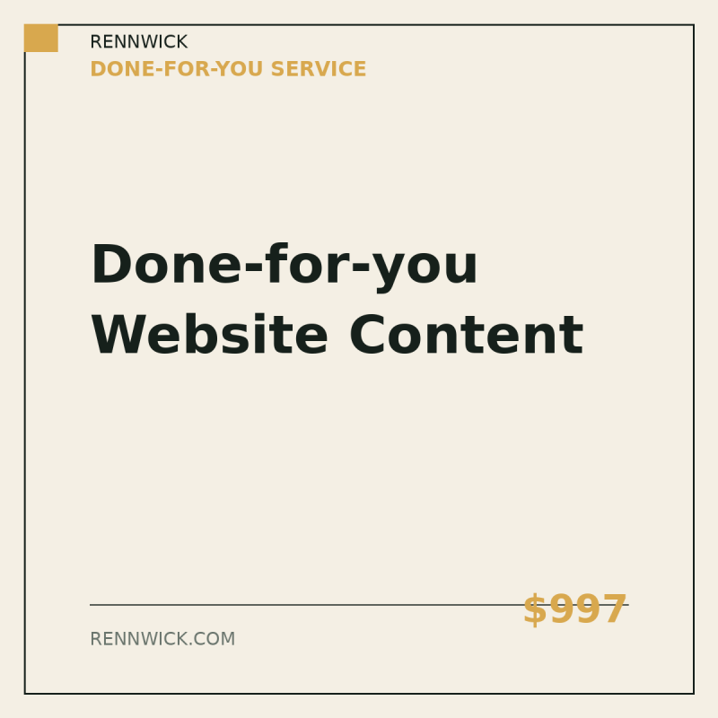 Done-for-you website content: product image